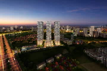 ASBL spire night view 3bhk luxury flats gacchibowli kokapet
