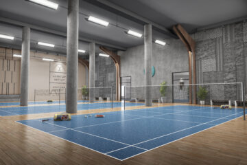 Badminton courts in ASBL Loft